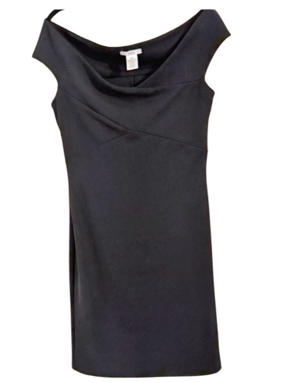 Bar III Black Draped Sheath Midi Dress Size M